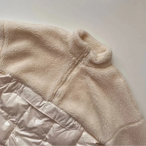 FABLETICS Nelly Mixed Media Half Zip Cream Size Large - Picture 8 of 16